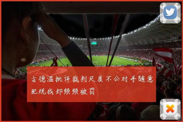 古德温批评裁判尺度不公对手随意犯规我却频频被罚
